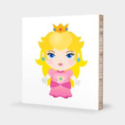 P Is For Princess Peach Abc Block Bamboo Wall Art Series // Alphabet Kids Nursery Room Decor Baby Mario