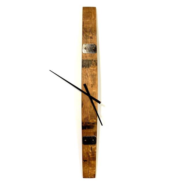Handcrafted White Oak Wall Clock From Reclaimed Scotch Whisky Barrel Stave - Unique Timepiece - image 1