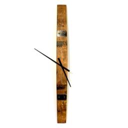 Handcrafted White Oak Wall Clock From Reclaimed Scotch Whisky Barrel Stave - Unique Timepiece