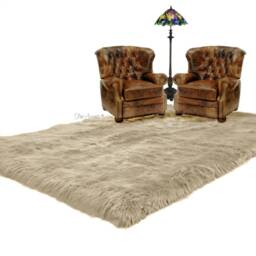 Plush Faux Fur Area Rug - Shaggy Sheepskin Throw Carpet, Usa Made - thumbnail 2