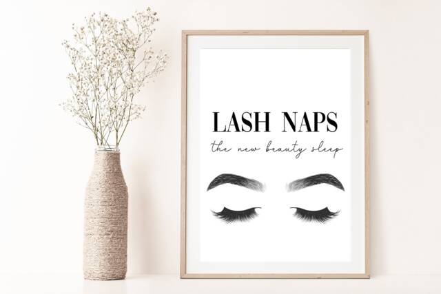 Lash Naps Print , The New Beauty Sleep , Artist Wall Print, Technician, Salon, Therapist, Eyelashes, Art, Decor - image 1