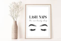 Lash Naps Print , The New Beauty Sleep , Artist Wall Print, Technician, Salon, Therapist, Eyelashes, Art, Decor