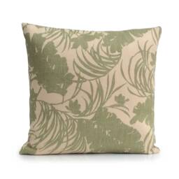 Beige Pillow, Throw Pillow Cover, Decorative Cushion Pillowcase, Accent Toss Linen, Light Green Floral - thumbnail 1
