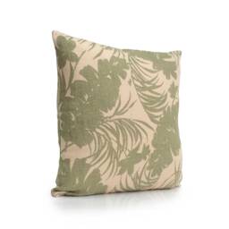 Beige Pillow, Throw Pillow Cover, Decorative Cushion Pillowcase, Accent Toss Linen, Light Green Floral - thumbnail 2