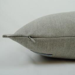 Dove Gray Wool Pillow Cover With Self-Flanged Detail - thumbnail 3