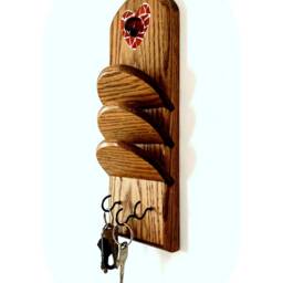 Sale Heart Mosaic Key Hook Rack, Letter Sorter Leash Holder, W/Hooks, Mail - thumbnail 3