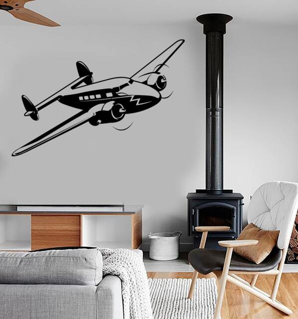 Wall Vinyl Decal Airplane Air Force Jet Military Mural Sticker 1679Dz - image 1