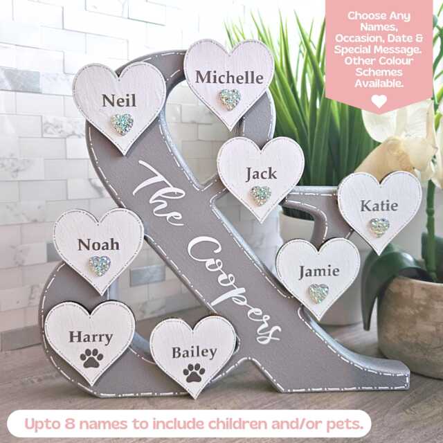 Last Name Sign, Personalized Family Surname Plaque, Ornament With Pets, 40Th Birthday Gifts For Her, Mum Mothers Day Gift - image 1