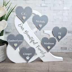 Last Name Sign, Personalized Family Surname Plaque, Ornament With Pets, 40Th Birthday Gifts For Her, Mum Mothers Day Gift - thumbnail 3