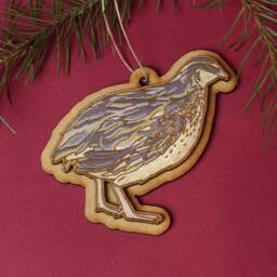 Hand Painted Quail Christmas Ornament, Gift, Coturnix Quail Decor, Farm Ornament, Homestead Homestead - thumbnail 2