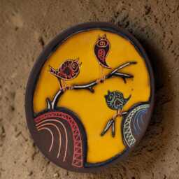 Handmade Ceramic Wall Plate, Bird Art Pottery, Small Decor, Nature Inspired Hanging Rustic Home Accent - thumbnail 3