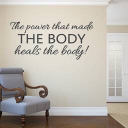 The Power That Made The Body. Heals Chiropractic Decal. Wellness Quotes. Vinyl Wall - thumbnail 2