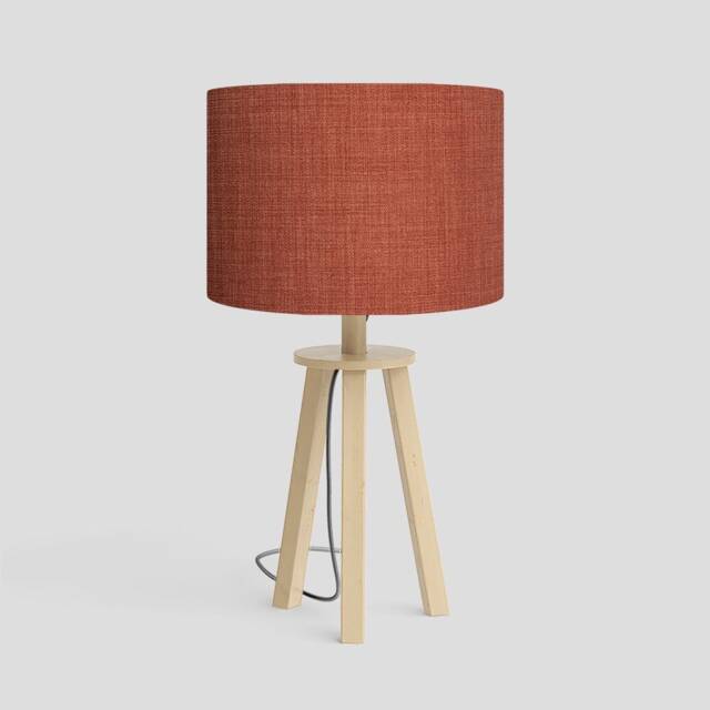 Handmade Drum Lampshade Linoso Paprika Fabric, Table/Floor/Ceiling - image 1