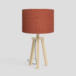 Handmade Drum Lampshade Linoso Paprika Fabric, Table/Floor/Ceiling - thumbnail 1