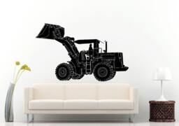 Mechanical Bulldozer Digger Big Tires Farmer Vehicle Work Boys Room Kids Children Toddler Wall Decal Vinyl Sticker Mural Decor L1104 - thumbnail 1