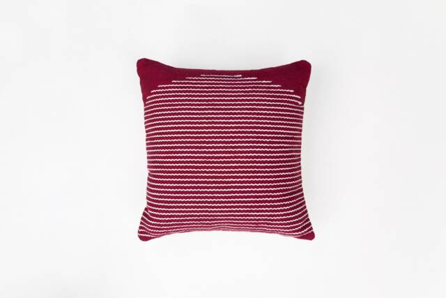 Burgundy Archways Woven Cotton Art Deco Kilim Pillow Cover Minimalist Throw Pillow Lumbar Pillowcase Living Room Decor 20x20 18x18 - image 1