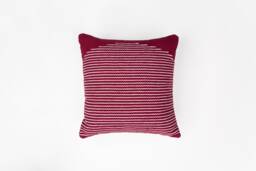 Burgundy Archways Woven Cotton Art Deco Kilim Pillow Cover Minimalist Throw Pillow Lumbar Pillowcase Living Room Decor 20x20 18x18