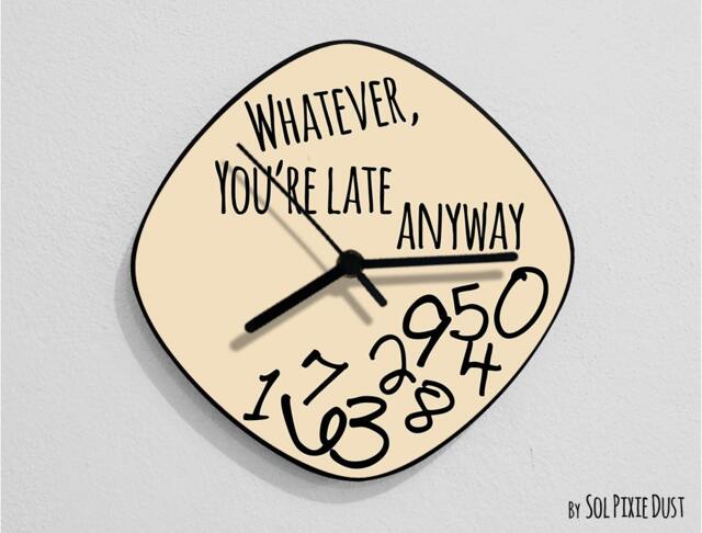Whatever You're Late Anyway/Oval Beige - Wall Clock - image 1