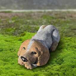 Concrete Cocker Spaniel Figurine Stone Dog Statue Sculpture Cement Memorial Animal Decor Lawn Handmade Art Gift - thumbnail 3