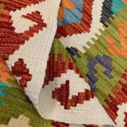 Tribal Kilim Runner, Handmade Artisan Afghan Turkish Aztec Sheep Wool Runner Rug 200x74 cm - thumbnail 4