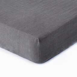 Charcoal Gray Linen Fitted Sheet - Dark Bedding Queen King Deep Pocket Bed Soft Stonewashed Thermoregulating European - thumbnail 3