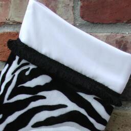 Zebra Stocking, Christmas Zebra, Home Decor, Get Well Gift, Animal Print Hanging Stocking - thumbnail 3