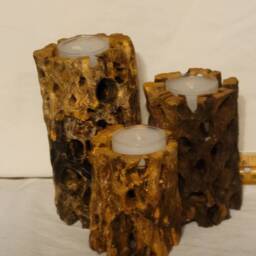 Southwest Cholla Cactus Triple Tea Light Holder - thumbnail 3