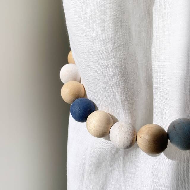 Beaded Curtain Tiebacks - Set Of 2 Nautical Nursery Decor - image 1