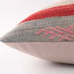 Vintage Turkish Kilim Pillow Cover, Handwoven Wool, 16x16 - thumbnail 4
