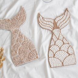 Sea Shell Tail Wall Decor, Coastal Nursery Art, Boho Baby Room Decoration, Beach Theme Playroom, Natural Wicker Kid Toys - thumbnail 2