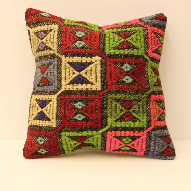 Kilim Pillow Cover 16x16 in 40x40 cm Throw Pillows Decorative Boho Home Decor Ethnic Pillow Cushion 4Kf-151 - image 1