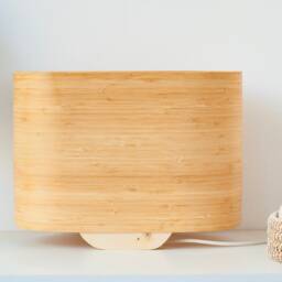 Modern Table Lamp, Bamboo Lamp For Rustic Decor, Minimalist Decor Light Fixture, Scandinavian Desk - thumbnail 2