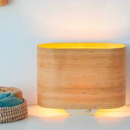 Modern Table Lamp, Bamboo Lamp For Rustic Decor, Minimalist Decor Light Fixture, Scandinavian Desk - thumbnail 3