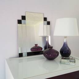 Rectangular Art Deco Wall Mirror - Stained Glass Hand Made - thumbnail 2