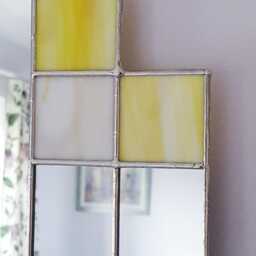 Rectangular Art Deco Wall Mirror - Stained Glass Hand Made - thumbnail 4