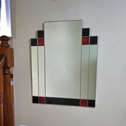 Rectangular Art Deco Wall Mirror - Stained Glass Hand Made - thumbnail 1
