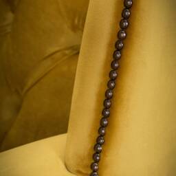 Mustard Velvet Chesterfield High Back Wing Chair, British Handmade - thumbnail 3