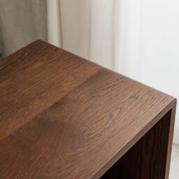 Claremont -- Solid Oak Record Player Stand Walnut Stained Vinyl Storage Cabinet - thumbnail 4