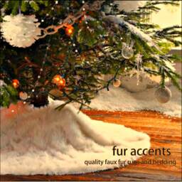 Shaggy Faux Sheepskin Christmas Tree Skirt - Plush White Fur Accent - thumbnail 3