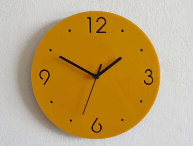 Simply Orange Yellow With Black Circle - Modern Wall Clock - image 1
