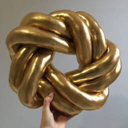 Gold Pillow Knot Cushion Decorative Accent Pillow Modern Home Decor Sofa Bed Living Room Minimalist Designer Gift - thumbnail 2
