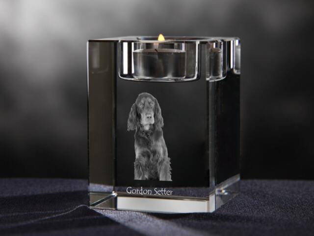 Gordon Setter - Crystal Candlestick With Dog, Souvenir, Decoration, Limited Edition, Collection - image 1