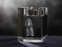 Gordon Setter - Crystal Candlestick With Dog, Souvenir, Decoration, Limited Edition, Collection