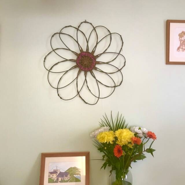 Willow Flower Sculpture Handmade Garden Wall Hanging, Floral Gift - image 1