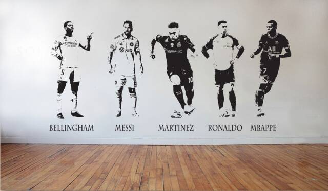 Footballers Wall Decals Messi, Ronaldo, Mbappe, & More - Vinyl Transfers - image 1