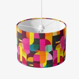 Lampshade Abstract Bright Colourful Mid Century Print Velvet - Drum Lamp Shade 25cm 30cm 35cm 40cm 45cm Table Lamp Shade, Ceiling Pendant - thumbnail 4