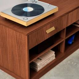 Mid-Century Sideboard, Dresser, Commode, Credenza Made Of Oak Vaneer - Teak Colour- Livlo T-S07 - thumbnail 4