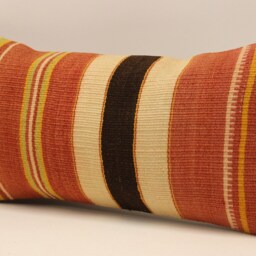 Home Decor Pillow, Bohemian Kilim Cushion, 10x20 Anatolian Coastal Tribal Nomadic Pillow Cover, 4Yef-405 - thumbnail 3