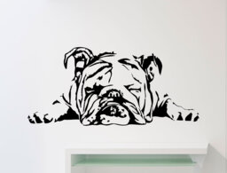 English Bulldog Wall Sticker Dog Mural Animal Pets Vinyl Decal Art Home Kids Baby Room Cute Interior Design Decoration - thumbnail 1