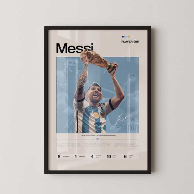 Lionel Messi World Cup Poster, Argentina Football Wall Art, Trophy Print, Soccer Champion Gift, Sports Decor - image 1